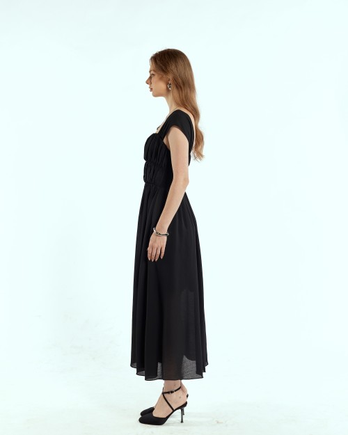 SIXDO Woven Flared Dress for Women